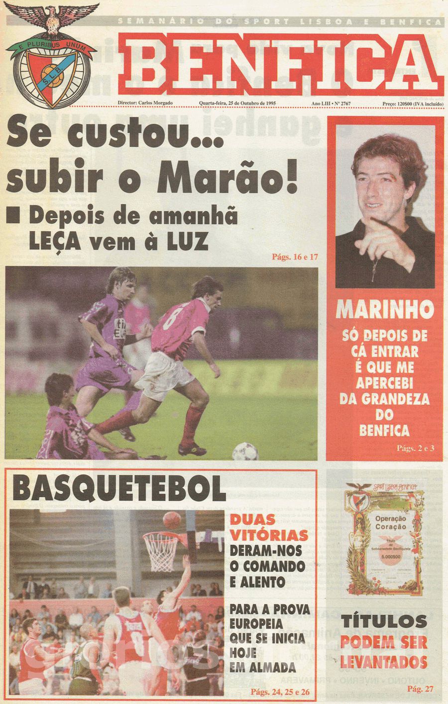 jornal o benfica 2767 1995-10-25